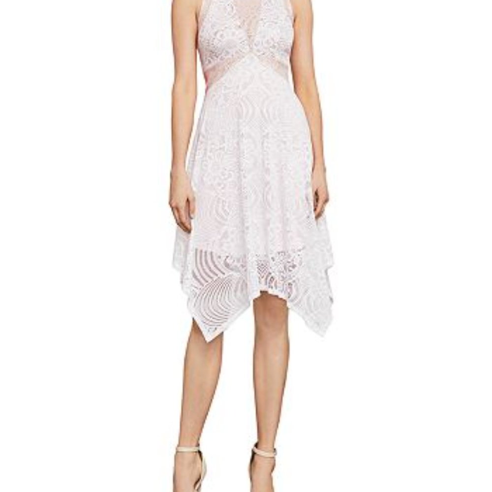 BCBGMAXAZRIA Meilani Color-Block Lace Dress